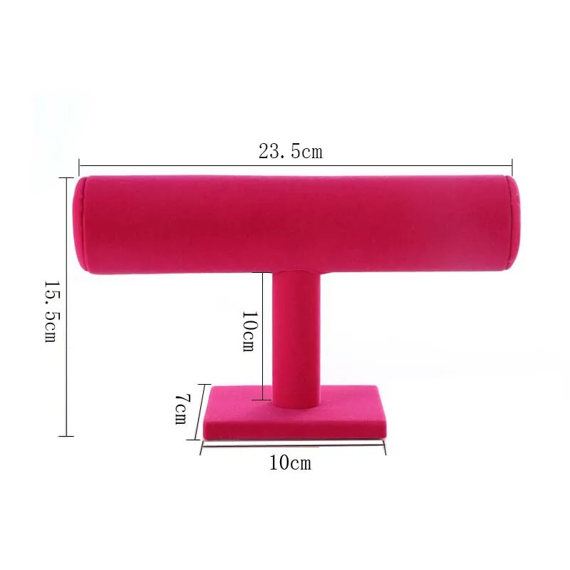 Juodo aksomo apyrankės grandinės laikrodžio T formos stovo papuošalų kietojo ekrano stovo laikiklis papuošalų organizatoriaus kieto ekrano stovas