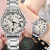 Tērauda siksniņa, vienkāršs ikdienas sieviešu pulkstenis Retro romiešu kalnu strēlakmens gaismas kvarca pulkstenis Luksusa rokas pulksteņi sievietēm vairumtirdzniecība