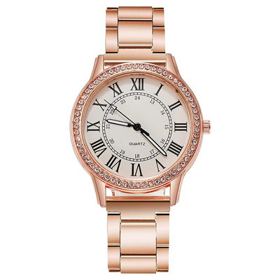 Tērauda siksniņa, vienkāršs ikdienas sieviešu pulkstenis Retro romiešu kalnu strēlakmens gaismas kvarca pulkstenis Luksusa rokas pulksteņi sievietēm vairumtirdzniecība