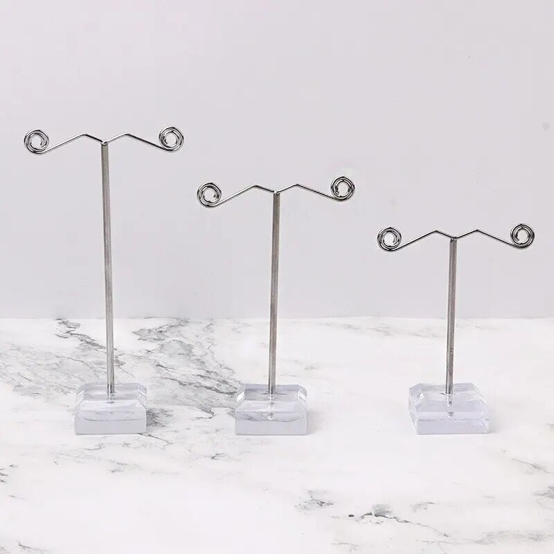 Mini metalinis auskarų stovas akrilinis didelis vidutinis mažas dydis auskarai kaklo papuošalai apyrankės, papuošalų stovas