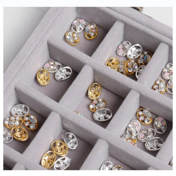 Κουτί αποθήκευσης κοσμημάτων Σκουλαρίκια δαχτυλίδι κολιέ Κοσμήματα Κιβώτιο προβολής Ταξινόμηση κοσμημάτων Διαφανές αναδιπλούμενο καπάκι Κουτί κοσμημάτων
