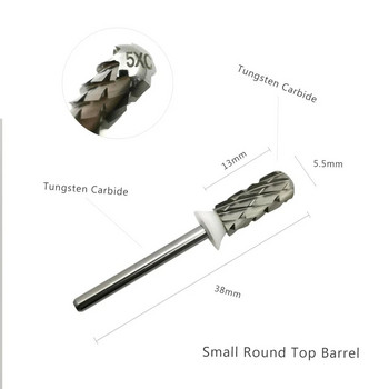 HYTOOS Round Top Barrel Carbide 5XC Свредло за нокти Премахване на дебел гел Свредла за маникюр Аксесоари Доставчик на инструменти