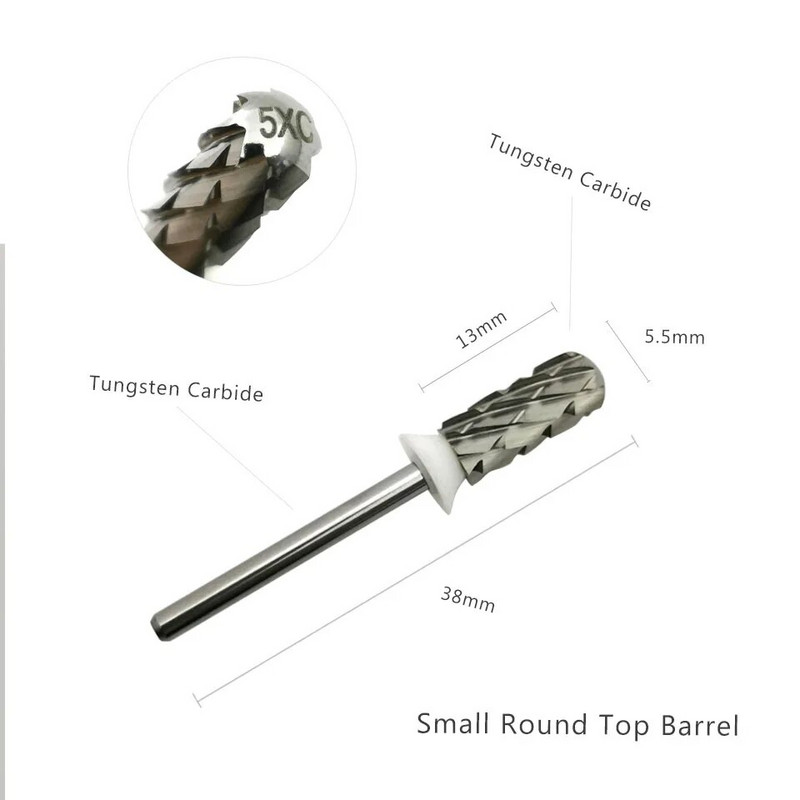 HYTOOS Round Top Barrel Carbide 5XC naelte puur, eemaldage paks geel, maniküüri puurid, tarvikud tööriistade tarnija