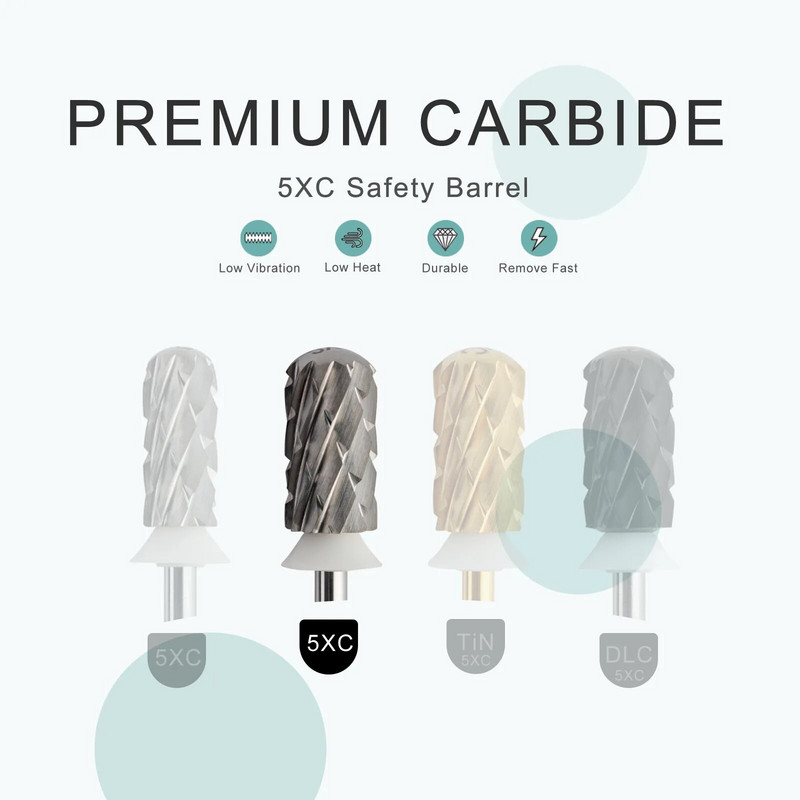 HYTOOS Round Top Barrel Carbide 5XC naelte puur, eemaldage paks geel, maniküüri puurid, tarvikud tööriistade tarnija