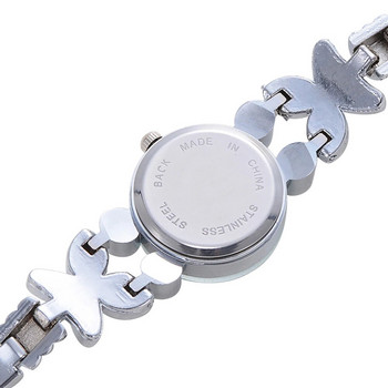 Кварцов часовник Дамски аналогов кварцов ръчен часовник с цветя и кристали Елегантен брилянтен декоративен цифров часовник с гривна с кристали