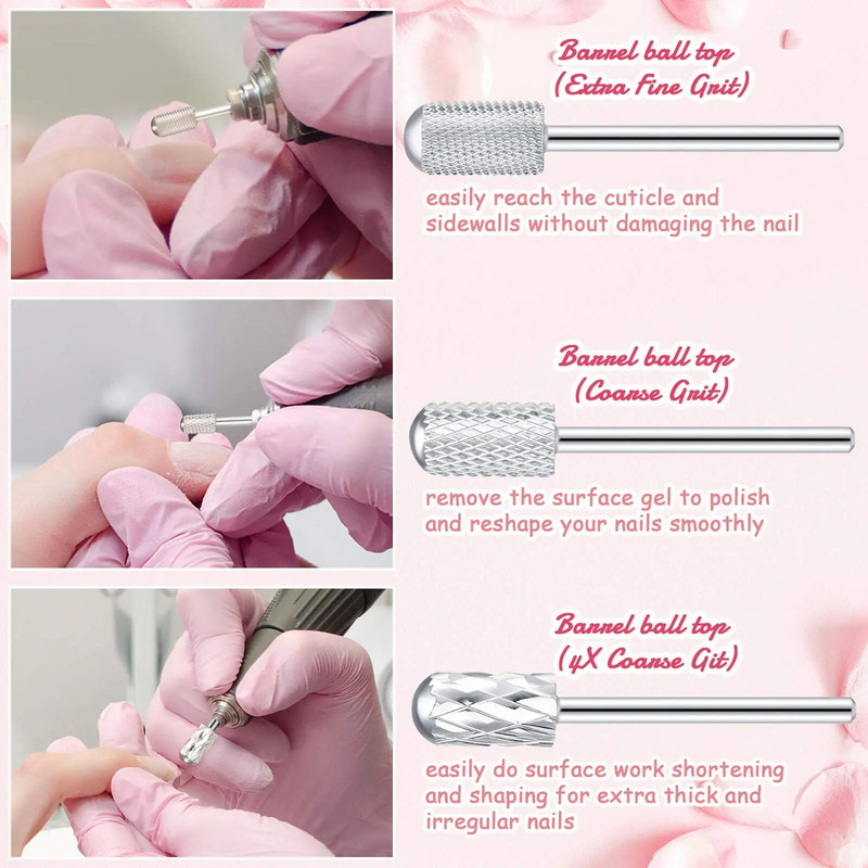 3/32" turvanaelte karbiid – sile ümmargune ülaosaga suur silindripea elektrilise Dremeli puurmasina jaoks – tera suurus: (4XC/C/XF)