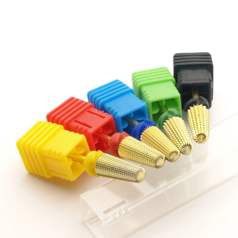 5u1 konusna sigurnosna zlatna karbidna svrdla za nokte s reznim svrdlima Karbidno glodalo za manikuru Uklanjanje pribora za gel nokte