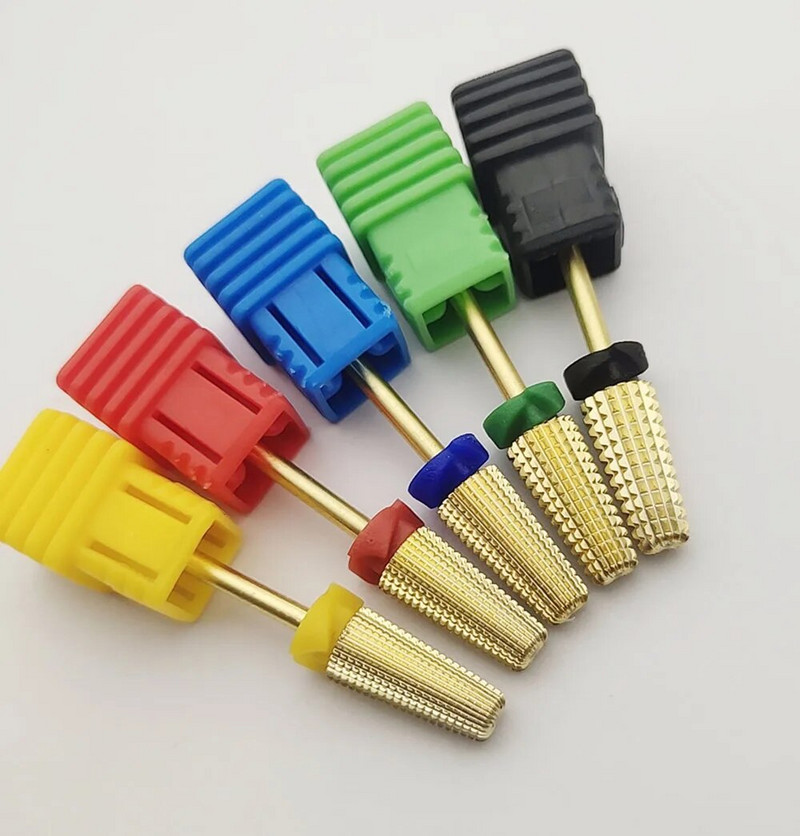 5u1 konusna sigurnosna zlatna karbidna svrdla za nokte s reznim svrdlima Karbidno glodalo za manikuru Uklanjanje pribora za gel nokte