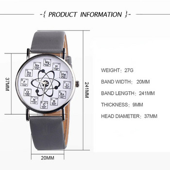 2023 Дамски часовници Креативен дизайн Химически елементи Маркери Молекула Модел Часовници Кожена лента Кварцови часовници Дамски часовници