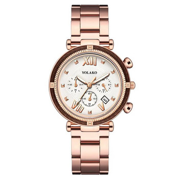 Γυναικεία ρωμαϊκά ρολόγια ημερολογίου 2023 Fashion Shining γυναικεία ρολόγια χειρός Πολυτελές μωβ από ανοξείδωτο ατσάλι Γυναικείο ρολόι χαλαζία