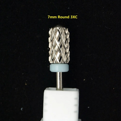 Uus hõbe! Kvaliteetne 6,6 mm suur ümmargune silinder Originaal volframterasest karbiidist maniküür Küünte puur Viili tarvikud