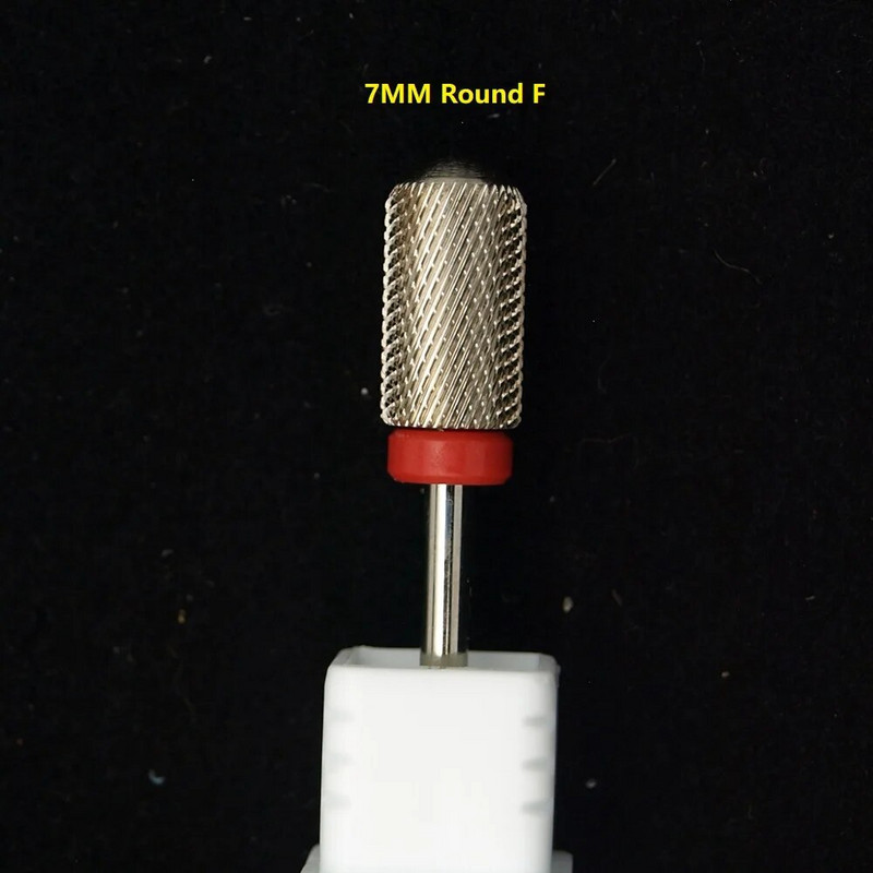 Argint nou! Calitate 6.6mm Big Round Top Butoi original din oțel tungsten Carbid Manichiură Burghie pentru unghii Accesorii pentru pile