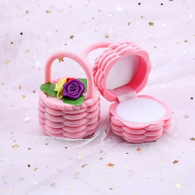 Ühes tükis sametest ehtekarbi kinkekarbi konteiner abielusõrmuste karbi sõrmuseümbris kõrvarõngahoidja ehete väljapaneku ja ehete pakendi jaoks