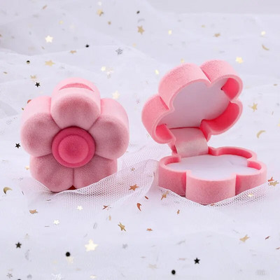 Ühes tükis sametest ehtekarbi kinkekarbi konteiner abielusõrmuste karbi sõrmuseümbris kõrvarõngahoidja ehete väljapaneku ja ehete pakendi jaoks