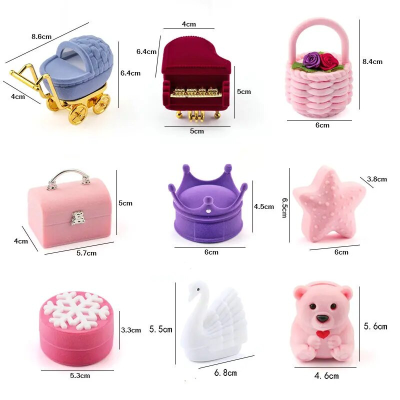 Ühes tükis sametest ehtekarbi kinkekarbi konteiner abielusõrmuste karbi sõrmuseümbris kõrvarõngahoidja ehete väljapaneku ja ehete pakendi jaoks