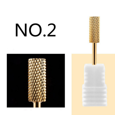 Volframkarbiidist küünepuuriotsakud küünepuuri jaoks 3/32-tollised küünelihvija näpunäited akrüülgeelküünte jaoks Kodusalong Küünehooldusvahendid Kuld