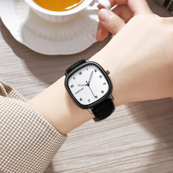 Винтидж квадратен циферблат кожен колан ръчен часовник марка кварцов часовник младежки студентски часовник ежедневна мода мъже жени подарък часовник на едро