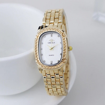 2022 г. Луксозни модни часовници с метални ленти за жени Марка семпъл ежедневен дамски кварцов ръчен часовник с овални кристали