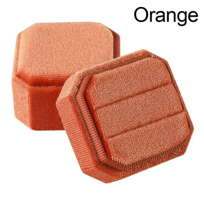 Kaheksanurkne sametist topeltsõrmuse hoiuümbris eemaldatava kaanega abielusõrmuse karp Elegantsed kihlasõrmuse vitriinkarbid