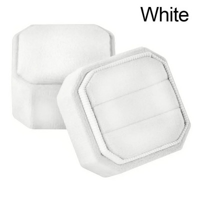 Kaheksanurkne sametist topeltsõrmuse hoiuümbris eemaldatava kaanega abielusõrmuse karp Elegantsed kihlasõrmuse vitriinkarbid