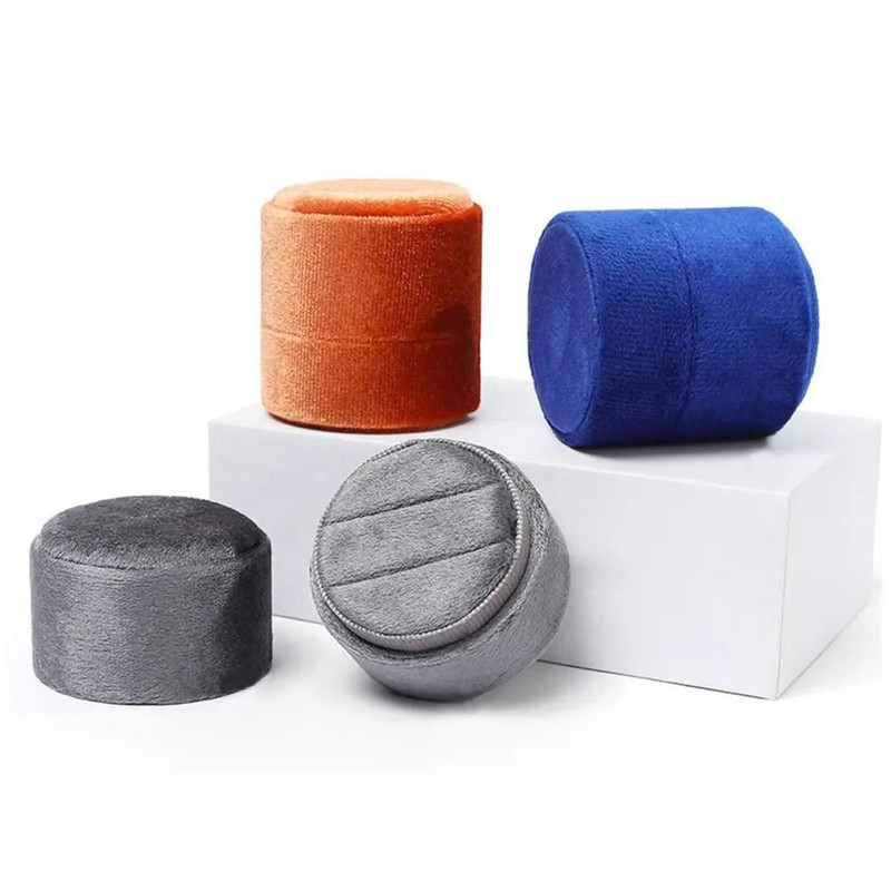 Peen sametsüdame/ümmarguse kujuga kahekordse rõngaga karbiga kihlasõrmuste karp koos eemaldatava kaanega sõrmuse vitriinkarbiga kingituste ehtekarp