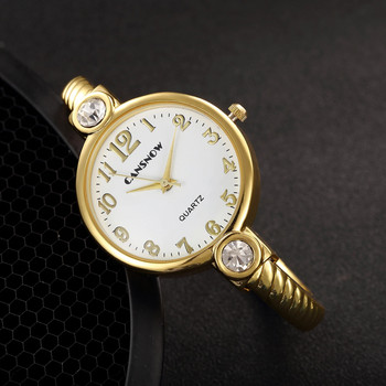 Πολυτελές χρυσό από ανοξείδωτο ατσάλι Γυναικεία ρολόγια Μόδα γυναικείο βραχιόλι Βραχιόλι ρολόι με κρυστάλλινο γυναικείο ρολόι Γυναικείο ρολόι Reloj Mujer