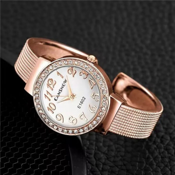 НОВ луксозен часовник за жени 2023 г. модни кристали злато сребро дамски елегантни ръчни часовници гривна стоманена гривна Zegarek Damski