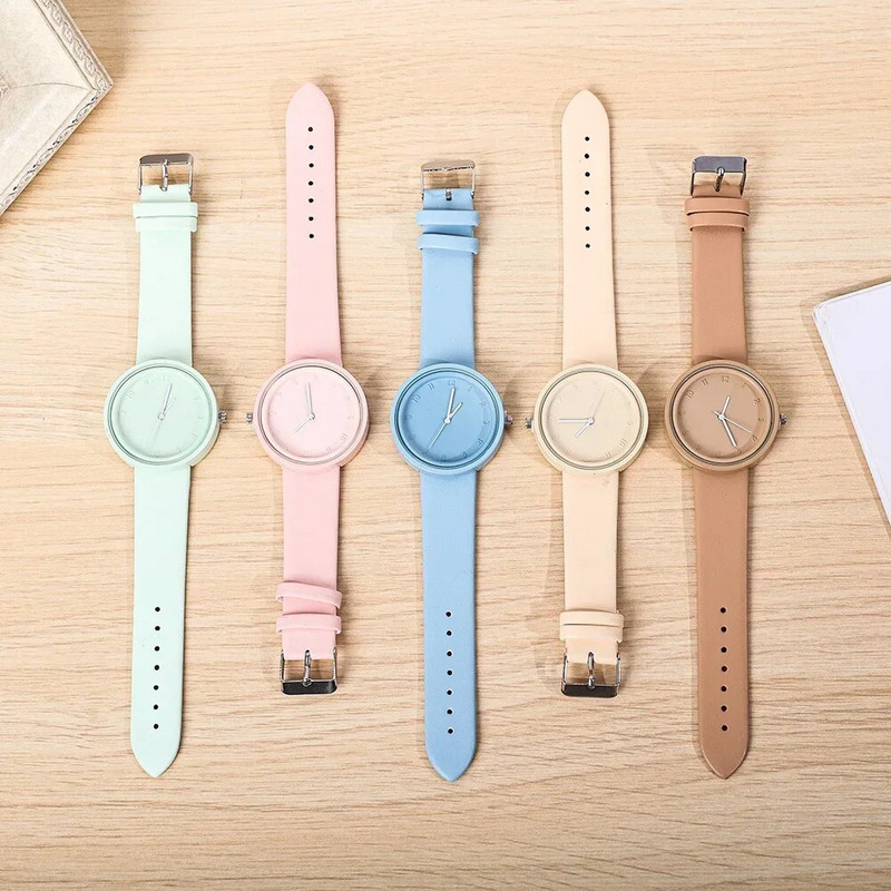 Jauni vienkārši ādas imitācijas zīmola kvarca pulksteņi sieviešu apaļie ūdensnecaurlaidīgie pulksteņi Relogio Feminino plaukstas aproce Pulkstenis karstā izpārdošana