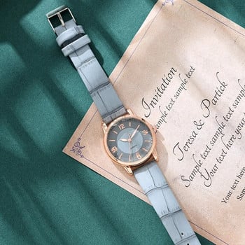 Fashion Casual Γυναικείο High-end δερμάτινο ρολόι Quartz με καντράν διπλού χρώματος Είναι καλύτερο να επιλέξετε τη γυναίκα ενός φίλου ως δώρο
