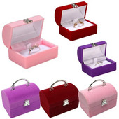 Velvet Jewelry Box Wedding Small Ring Box Κρεμαστό κολιέ Κιβώτιο προβολής Cute Bear Κουτί δώρου Θήκη για συσκευασία κοσμημάτων