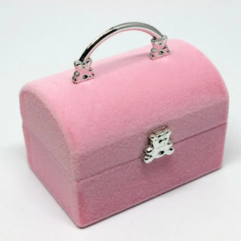 Кадифена кутия за бижута Сватбена кутия с малък пръстен, висулка, колие, висулка, кутия, сладко мече, подарък, кутия, калъф за опаковане на бижута