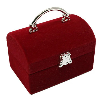 Velvet Jewelry Box Wedding Small Ring Box Κρεμαστό κολιέ Κιβώτιο προβολής Cute Bear Κουτί δώρου Θήκη για συσκευασία κοσμημάτων
