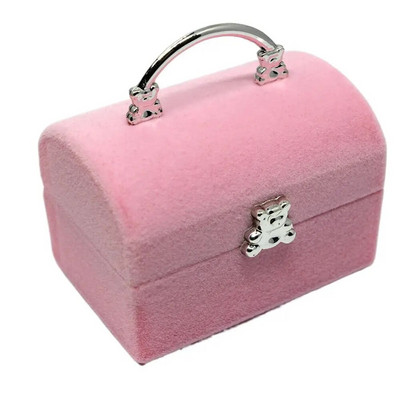 Velvet Jewelry Box Wedding Small Ring Box Κρεμαστό κολιέ Κιβώτιο προβολής Cute Bear Κουτί δώρου Θήκη για συσκευασία κοσμημάτων