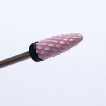 1 τεμ. Ροζ κεραμικό τρυπάνι νυχιών Φρέζα Μηχανή για λίμα νυχιών περιστρεφόμενη γρέζια Αξεσουάρ καθαρισμού γυαλίσματος επιδερμίδας για μανικιούρ