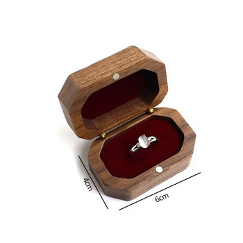 Ретро орехова дървена кутия за бижута, пръстен, обеца, колие, дисплей, кутия, годежен сватбен пръстен, държач за съхранение, любовни подаръци, калъф, нов