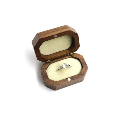 Retro pähkel puidust ehtekarp Sõrmus Kõrvarõngas Kaelakee Näidikast Kihlus abielusõrmuse hoidik Armastuse kingituste ümbris Uus