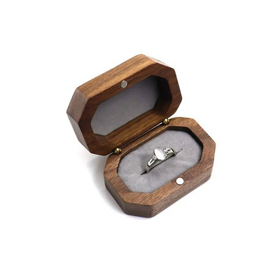 Retro pähkel puidust ehtekarp Sõrmus Kõrvarõngas Kaelakee Näidikast Kihlus abielusõrmuse hoidik Armastuse kingituste ümbris Uus