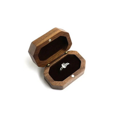 Retro pähkel puidust ehtekarp Sõrmus Kõrvarõngas Kaelakee Näidikast Kihlus abielusõrmuse hoidik Armastuse kingituste ümbris Uus