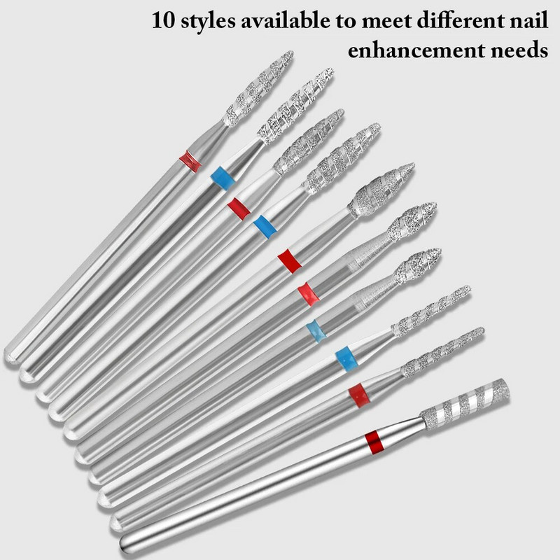 Vnjaoi nagų grąžtai spiralinis frezavimo pjoviklis, skirtas manikiūrui, sukamieji antgaliai odelių valymui Priedai Nagų dildės Dailės įrankiai