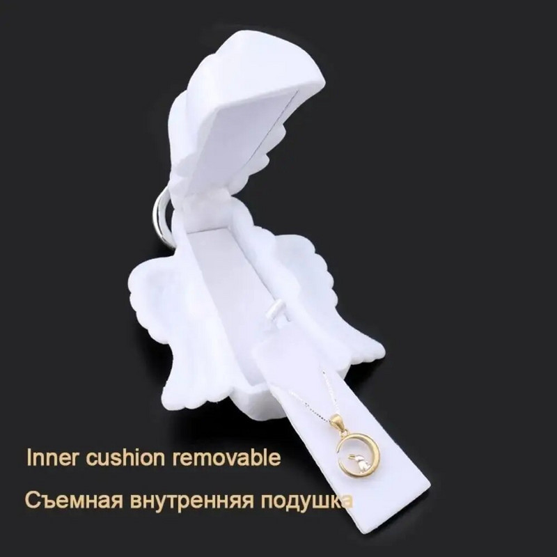 Armas ingli sametist ehtekarp valge abielusõrmuse karbi kaelakee vitriinkarbi kinkekarbi konteineri ümbris ehete pakendamiseks