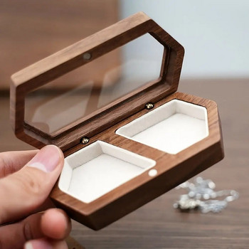 Дървена кутия за бижута Дисплей Кутия с голям капацитет Кутия за съхранение при пътуване Съхранение на пръстени за обеци Дамска кутия за мъниста Подарък