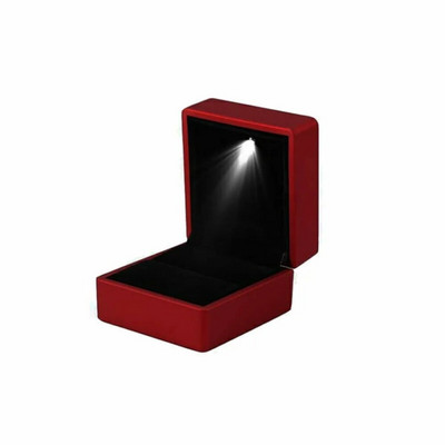 Luksuslik sametist ehtekarbist ehteümbris heleda LED-sõrmustega kõrvarõngaste karbiga kõrvarõnga kaelakee hoiukoht kihlus pulmakingitusteks