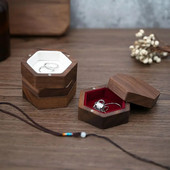 Retro pähkel puidust ehtekarp Sõrmus Kõrvarõngas Kaelakee Näidikast Kihlasõrmuse hoidik Kinkekarp Kvaliteetne