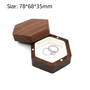 Ретро орехова дървена кутия за бижута, пръстен, обеца, колие, дисплей, кутия, годежен сватбен пръстен, държач за съхранение, калъф за подаръци, висококачествен