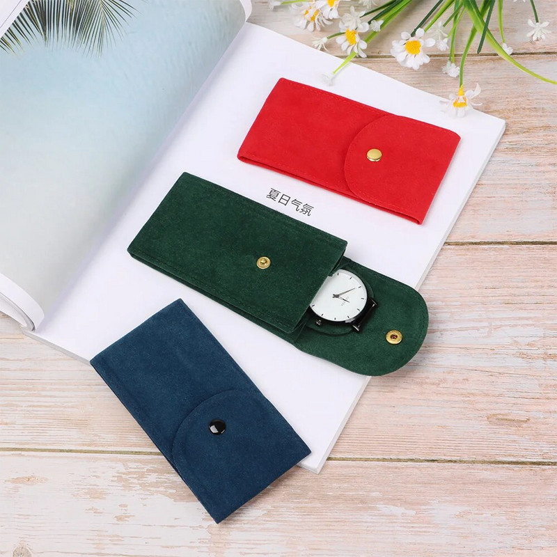 1 tk Flannelette kellade hoiukott Kellad taskud tolmukaitsekollektsioon kaasaskantav käekella kaitsekott Uus kellakarpide ümbris