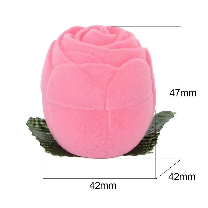 Roosi flokeeriva sõrmuse kaelakeekarp Mini ehtekõrvarõngaste hoidikümbris pakkekarp ehete hoiustamisvahend kihlusmoe jaoks