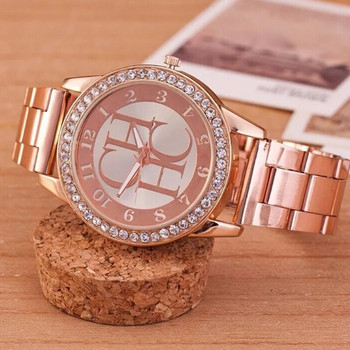 Луксозна марка Ch Мъжки обикновен кристален моден ежедневен кварцов часовник от неръждаема стомана с пълен диамант Мъжко и дамско официално облекло