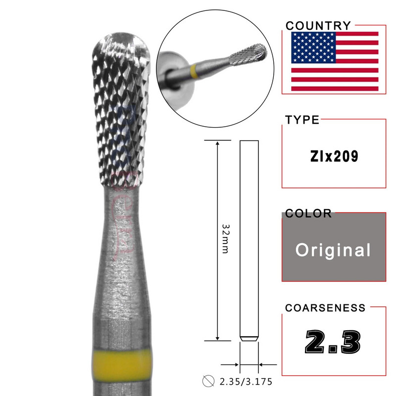 NAILTOOLS Volframa karbīda bumbieru formas nagu mākslas urbji kutikulas frēzēšanas griezēji nagu vīles manikīram Aksesuāri Instrumenti