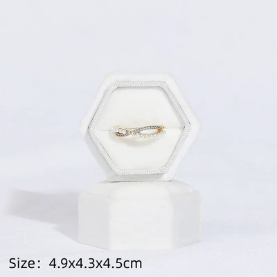 Vintage Οκτάγωνο Τετράγωνο Βελούδινο Μονό και Διπλό Δαχτυλίδι Κουτί με Αποσπώμενο Καπάκι Σκουλαρίκια Πρόταση Δώρα αρραβώνων για τελετή γάμου