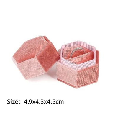 Vintage Οκτάγωνο Τετράγωνο Βελούδινο Μονό και Διπλό Δαχτυλίδι Κουτί με Αποσπώμενο Καπάκι Σκουλαρίκια Πρόταση Δώρα αρραβώνων για τελετή γάμου